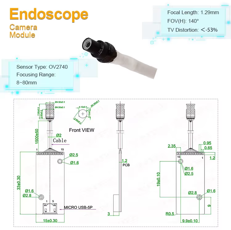 M&oacute;dulo de endoscopio USB de largo alcance de 5,0 mm: l&oacute;gica de selecci&oacute;n y consideraciones de integraci&oacute;n del sistema