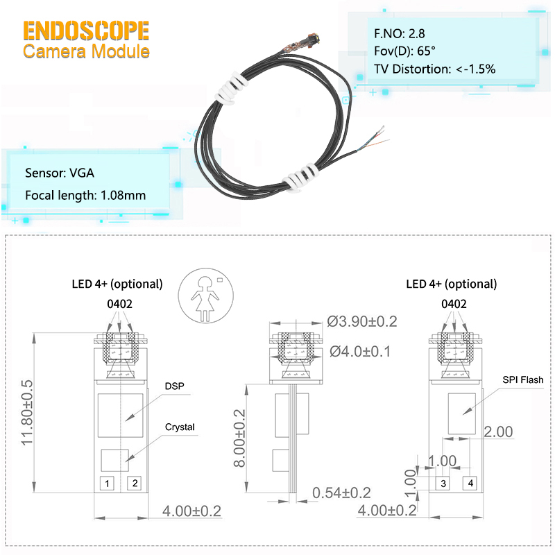 Auswahlhilfe f&uuml;r 4,0-mm-VGA-Endoskopkameramodule mit Analogausgang
