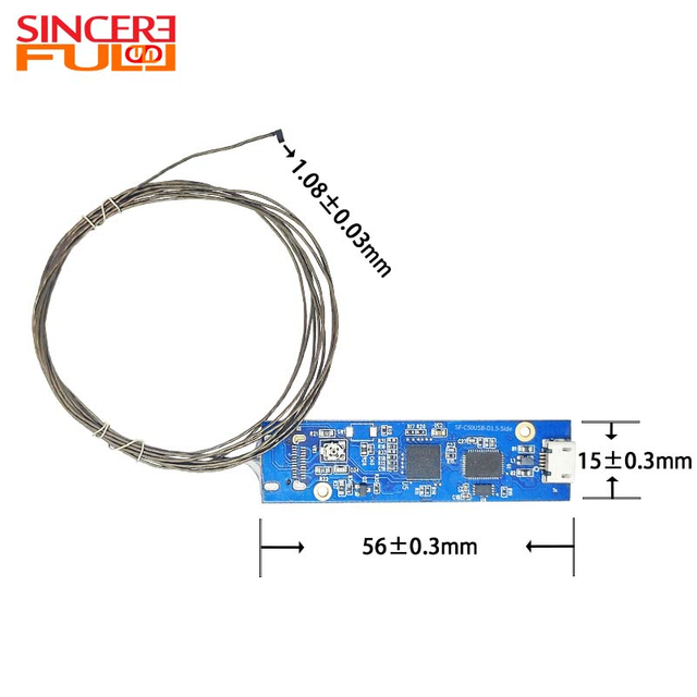 Sensor de imagen con interfaz USB OCHFA10 Vista lateral del m&oacute;dulo de c&aacute;mara endosc&oacute;pica de 1,5 mm de di&aacute;metro